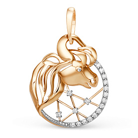 Подвеска ЮФ Династия - Золото 375, Фианит (арт. 101198-5102)