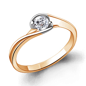 Кольцо Аквамарин - Серебро 925, Фианит (арт. 661061.6)