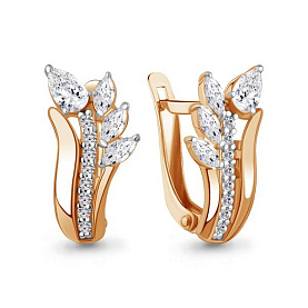 Серьги Аквамарин - Серебро 925, Фианит (арт. 400166А.6)