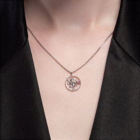 Колье SOKOLOV - Серебро 925, Синтетический рубин (арт. 94070942)