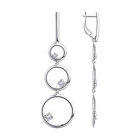 Серьги SOKOLOV - Серебро 925, Фианит (арт. 94023836)