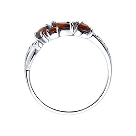 Кольцо SOKOLOV - Серебро 925, Гранат, Фианит (арт. 92011594)