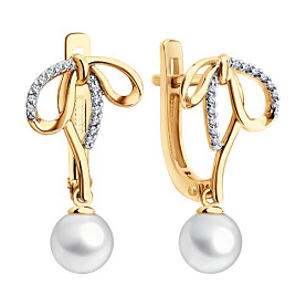 Серьги SOKOLOV - Золото 585, Жемчуг культивированный, Фианит (арт. 792491)