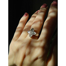 Кольцо Галатея - Серебро 925, Перламутр, Фианит (арт. 2877.1)