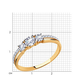 Кольцо SOKOLOV - Золото 375, Фианит (арт. 018468-4)