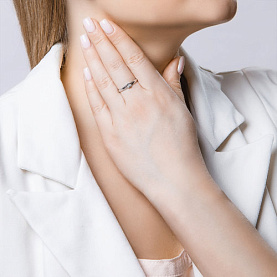 Кольцо SOKOLOV - Серебро 925, Бриллиант (арт. 87010018)