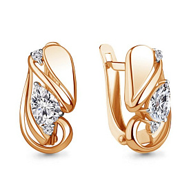 Серьги Аквамарин - Серебро 925, Фианит (арт. 49308А.6)