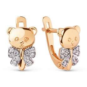 Серьги ЮФ Династия - Золото 375, Фианит (арт. 031652-5102)