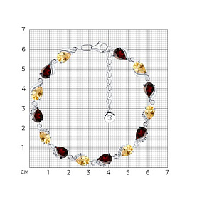 Браслет SOKOLOV - Серебро 925, Гранат, Фианит, Цитрин (арт. 92050162)