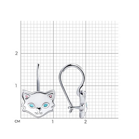 Серьги Diamant - Серебро 925, Эмаль (арт. 94-120-00654-1)