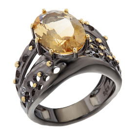 Кольцо Мастер Клио - Серебро 925, Цитрин (арт. 35К144001)