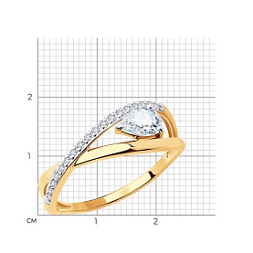 Кольцо SOKOLOV - Золото 375, Фианит (арт. 018798-4)