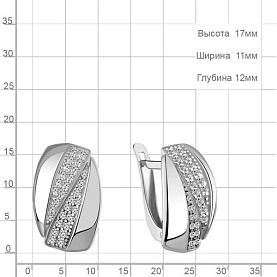 Серьги Аквамарин - Серебро 925, Фианит (арт. 400847А.5)