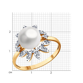 Кольцо SOKOLOV - Серебро 925, Жемчуг культивированный, Фианит (арт. 92012155)