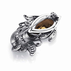 Брошь Красная пресня - Серебро 925, Синтетический султанит (арт. 13816008-22)