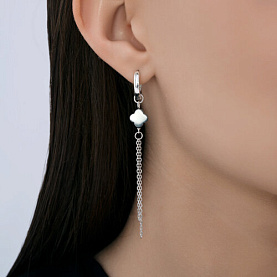 Серьги Diamant - Серебро 925, Гематит (арт. 94-321-00034-1)