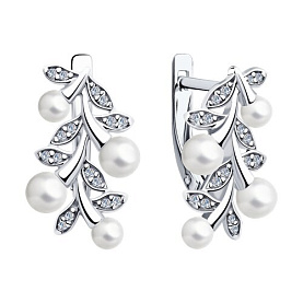 Серьги SOKOLOV - Серебро 925, Жемчуг имитация (арт. 94026058)