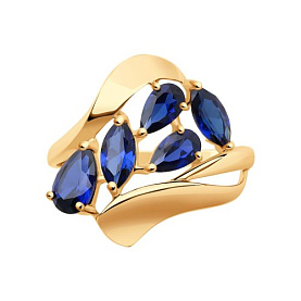 Кольцо SOKOLOV - Золото 375, Синтетический сапфир (арт. 37714659)