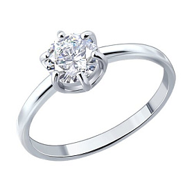 Кольцо SOKOLOV - Серебро 925, Бриллианит (арт. 94014996)