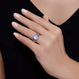 Кольцо Diamant - Серебро 925, Опалит, Фианит (арт. 94-310-01836-1)