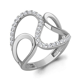 Кольцо Аквамарин - Серебро 925, Фианит (арт. 600487А.5)