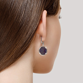 Серьги SOKOLOV - Серебро 925, Авантюриновое стекло, Фианит (арт. 94023582)