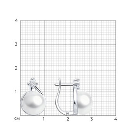 Серьги SOKOLOV - Серебро 925, Жемчуг культивированный, Фианит (арт. 92023138)