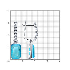 Серьги SOKOLOV - Серебро 925, Кварц, Фианит (арт. 94027742)