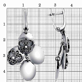 Серьги Красная пресня - Серебро 925 (арт. 33014612)