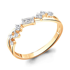 Кольцо Аквамарин - Серебро 925, Фианит (арт. 67303А.6)