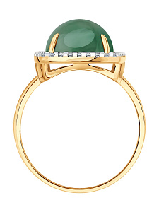 Кольцо SOKOLOV - Серебро 925, Жадеит, Фианит (арт. 83010276)