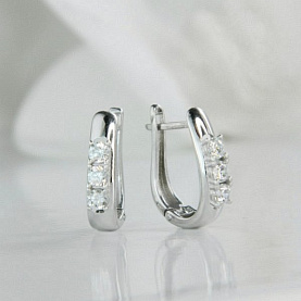 Серьги Галатея - Серебро 925, Фианит (арт. 3672.1)