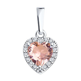 Подвеска SOKOLOV - Серебро 925, Синтетический ситалл , Фианит (арт. 92030781)