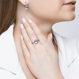 Кольцо SOKOLOV - Серебро 925, Синтетический ситалл , Фианит (арт. 92011717)