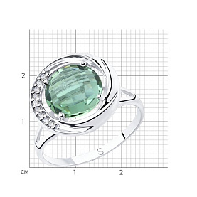 Кольцо SOKOLOV - Серебро 925, Кварц, Фианит (арт. 92011806)