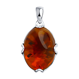 Подвеска SOKOLOV - Серебро 925, Янтарь пресс. (арт. 83030310)
