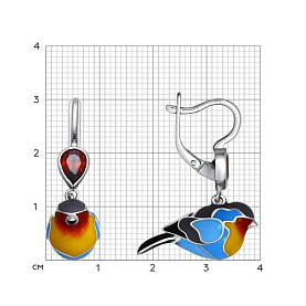 Серьги SOKOLOV - Серебро 925, Фианит, Эмаль (арт. 94021697)