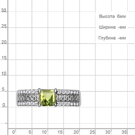 Кольцо Аквамарин - Серебро 925, Фианит, Хризолит (арт. 65009107А.5)