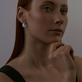 Серьги SOKOLOV - Серебро 925, Топаз, Фианит (арт. 92022266)