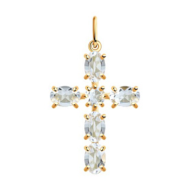 Подвеска SOKOLOV - Золото 585, Горный хрусталь (арт. 732158)