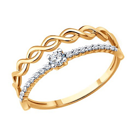 Кольцо SOKOLOV - Золото 585, Фианит (арт. 019795)