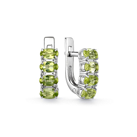 Серьги Дар - Серебро 925, Хризолит (арт. С-3763рс406)