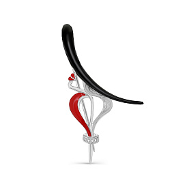 Брошь Кабаровских - Серебро 925, Фианит, Эмаль (арт. 5-149-7901)