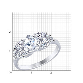 Кольцо SOKOLOV - Серебро 925, Фианит (арт. 94012484)