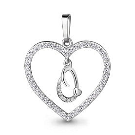 Подвеска Аквамарин - Серебро 925, Фианит (арт. 24695А.5)