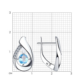 Серьги Diamant - Серебро 925, Топаз, Фианит (арт. 94-320-00695-1)