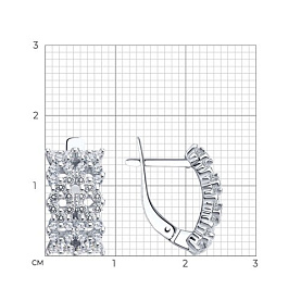 Серьги SOKOLOV - Серебро 925, Фианит (арт. 94022397)