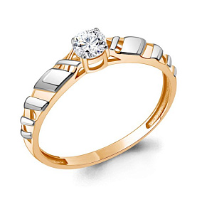 Кольцо Аквамарин - Серебро 925, Фианит (арт. 663881.6)