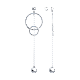 Серьги SOKOLOV - Серебро 925, Фианит (арт. 94023600)