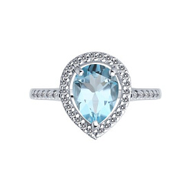 Кольцо Diamant - Серебро 925, Топаз, Фианит (арт. 94-310-02047-1)